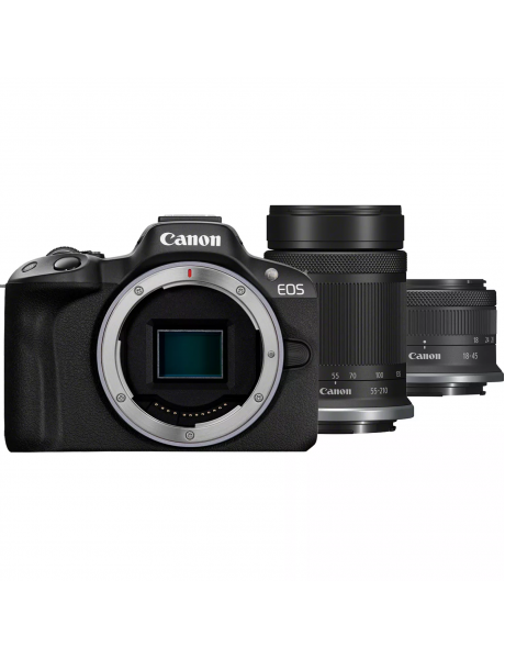 Canon EOS R50 + RF-S 18-45mm IS STM + RF-S 55-210mm IS STM (Black)