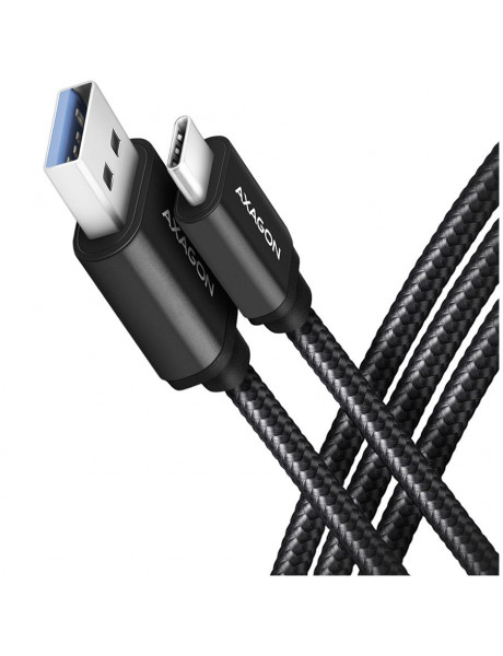 BUCM3-CM10AB Axagon Data and charging USB 3.2 Gen 1 cable length 1 m. PD 60W, 3A. Black braided.