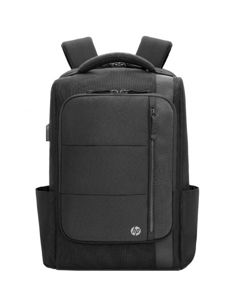 HP Executive 16 Backpack, Water Resistant, Expandable, Cable Pass-through USB-C port – Black, Grey