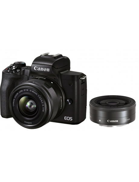 Canon EOS M50 Mark II 15-45 IS STM + 22mm STM (Black)