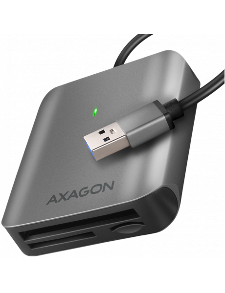 CRE-S3 Axagon Aluminum high-speed USB-A 3.2 Gen 1 memory card reader. 3 slots, UHS-II.