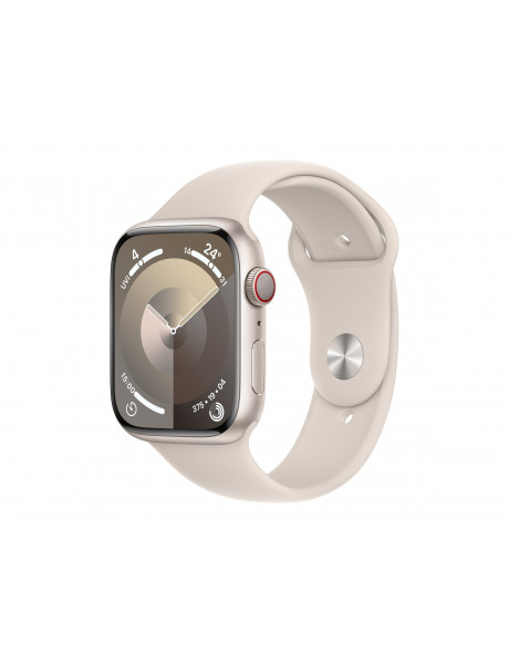 Apple Watch Series 9 GPS + Cellular 45mm Starlight Aluminium Case with Starlight Sport Band - S/M