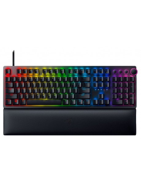 Žaidimų klaviatūra Razer Huntsman V2, RGB LED light, Wired, US, Clicky Purple Switch, Juoda