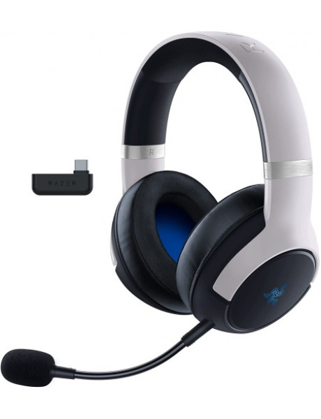 Belaidės žaidimų ausinės Razer Kaira Pro for PlayStation USB Type-C Bluetooth, Juoda/Balta