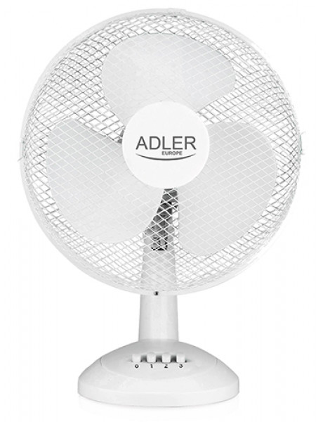Adler | AD 7303 | Desk Fan | White | Diameter 30 cm | Number of speeds 3 | Oscillation | 80 W | No
