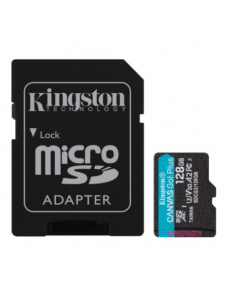 Atminties kortelė Kingston 128GB microSDXC Canvas Go Plus 170R A2 U3 V30 Card