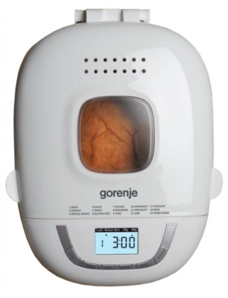 Gorenje Bread maker BM910WII Power 550 W, Number of programs 15, Display LCD, White