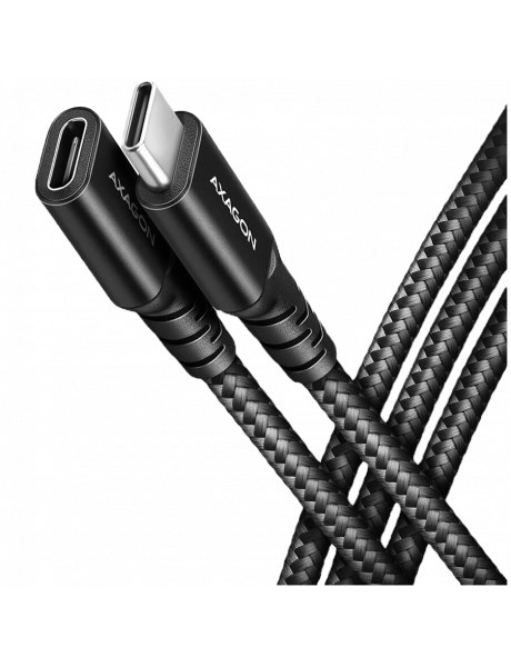 BUCM32-CF15AB Axagon Extension USB 20Gbps cable length 1.5 m. PD 240W, 5A, 8K HD video. Black braided.