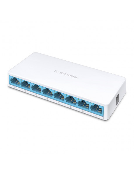 Mercusys | Switch | MS108 | Unmanaged | Desktop | 10/100 Mbps (RJ-45) ports quantity 8 | 1 Gbps (RJ-45) ports quantity | SFP ports quantity | PoE ports quantity | PoE+ ports quantity | Power supply type External | month(s)