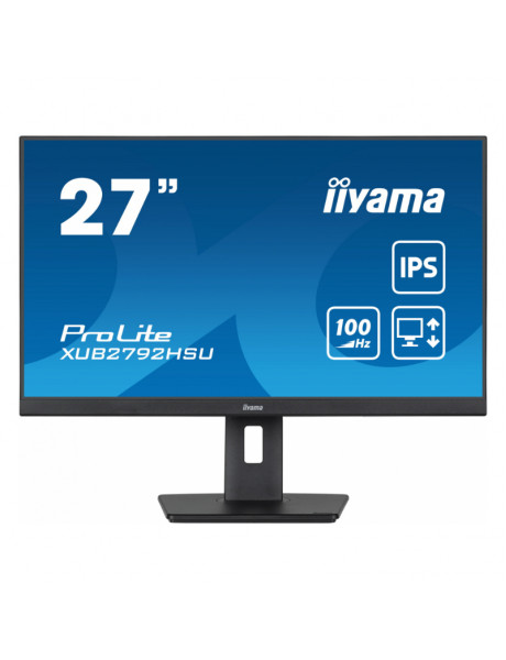 27” Full HD IPS monitor with edge-to-edge design, perfect for multi-monitor setups with height adjustable stand