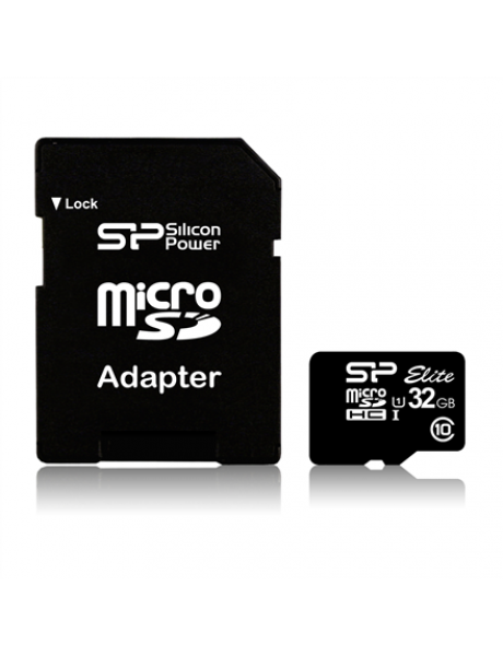 Silicon Power Elite 8GB microSDHC UHS-I 8 GB, Micro SDHC, Flash memory class Class 10, SD