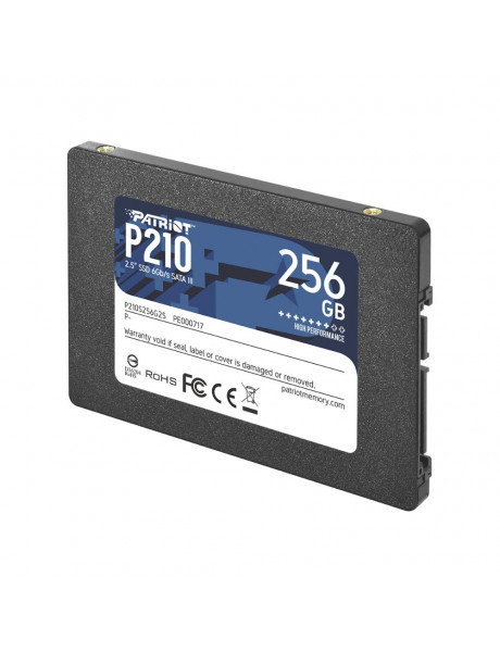 SSD|PATRIOT|P210|256GB|SATA 3.0|Write speed 400 MBytes/sec|Read speed 500 MBytes/sec|2,5