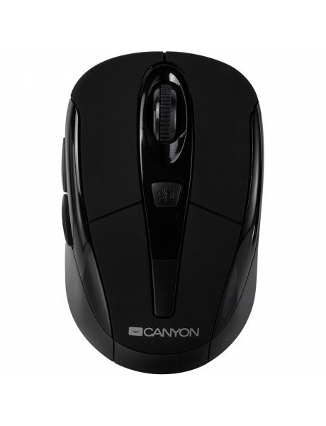 CNR-MSOW06B CANYON MSO-W6, 2.4GHz wireless optical mouse with 6 buttons, DPI 800/1200/1600, Black, 92*55*35mm, 0.054kg