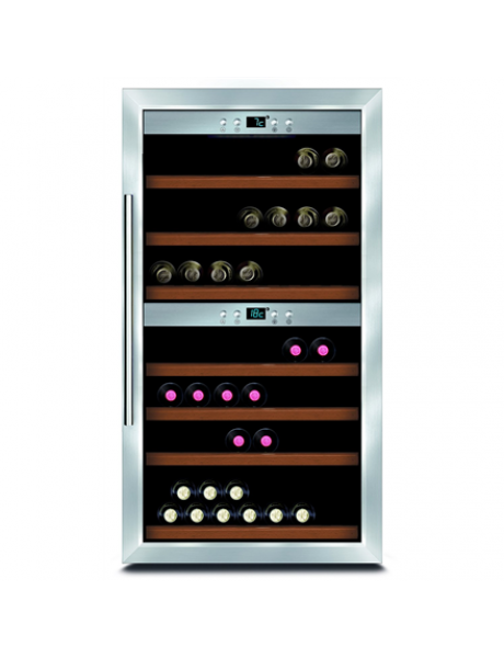 Caso Wine cooler Wine Master 66  Energy efficiency class G, Free standing, Bottles capacity Up to 66 bottles, Cooling type Compressor technology, Silver