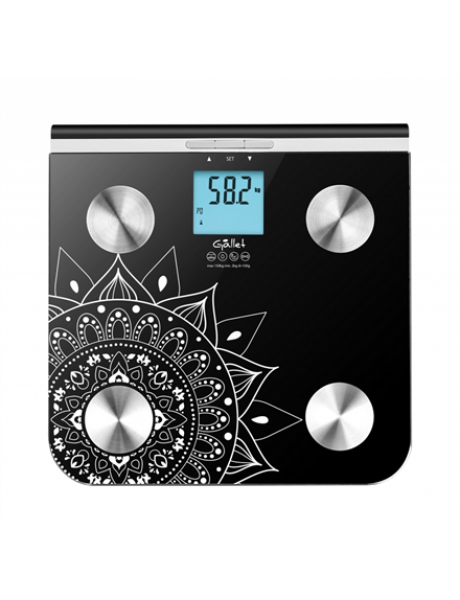 Gallet | Personal scale | GALPEP712 | Maximum weight (capacity) 150 kg | Accuracy 100 g | Black with motive