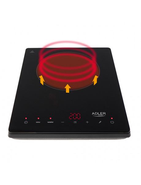 Adler Hob AD 6513 Number of burners/cooking zones 1 LCD Display Black Induction